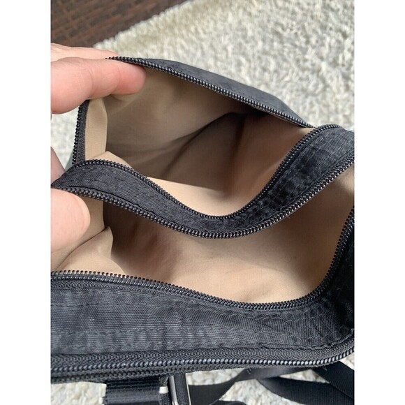 Baggallini Nylon Crossbody Black Leopard Print Zip Adjustable Travel Purse Bag - Picture 8 of 16